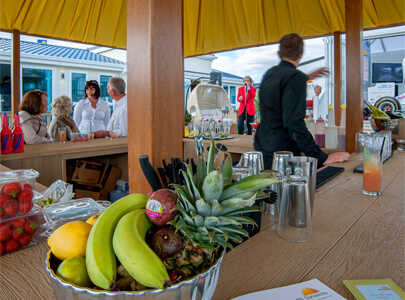 AB Sundecks Drinks Bar with wood effect on surface