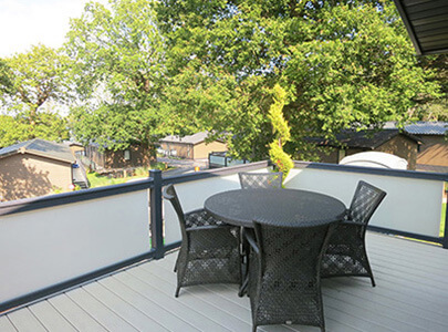 AB Sundecks Picket Glass on decking overlooking the park